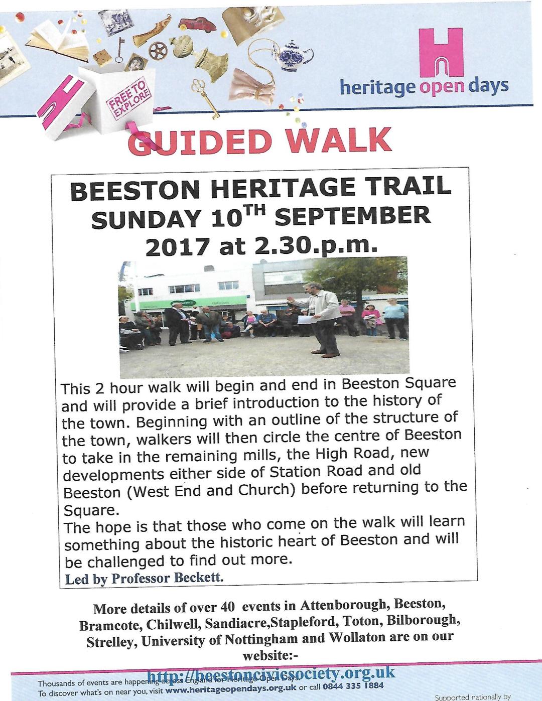 10th Sept Heritage Walks Poster